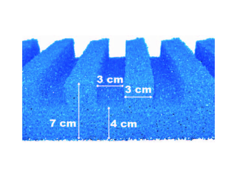 Pena za filter modra T-profil 50mm x 50cm 